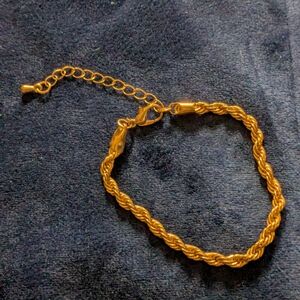 Gold Tone Rope Chain Bracelet